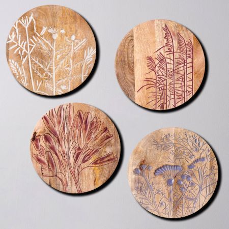 Whispering Woods Wall Plate Set of 4